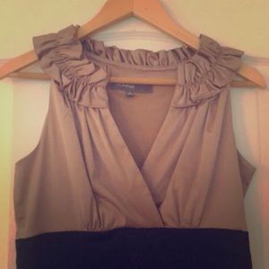 Super cute champagne and black dress!